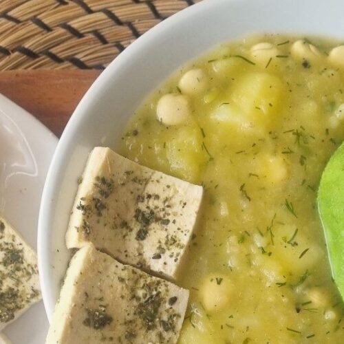 Receta de Locro de Papas Vegano con chochos