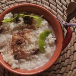 Arroz con leche vegano sin azúcar receta.